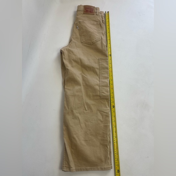 Levi's High-Waisted Wide-Leg Crop Cargo Pants - Tan - Size 24 - Picture 3 of 13